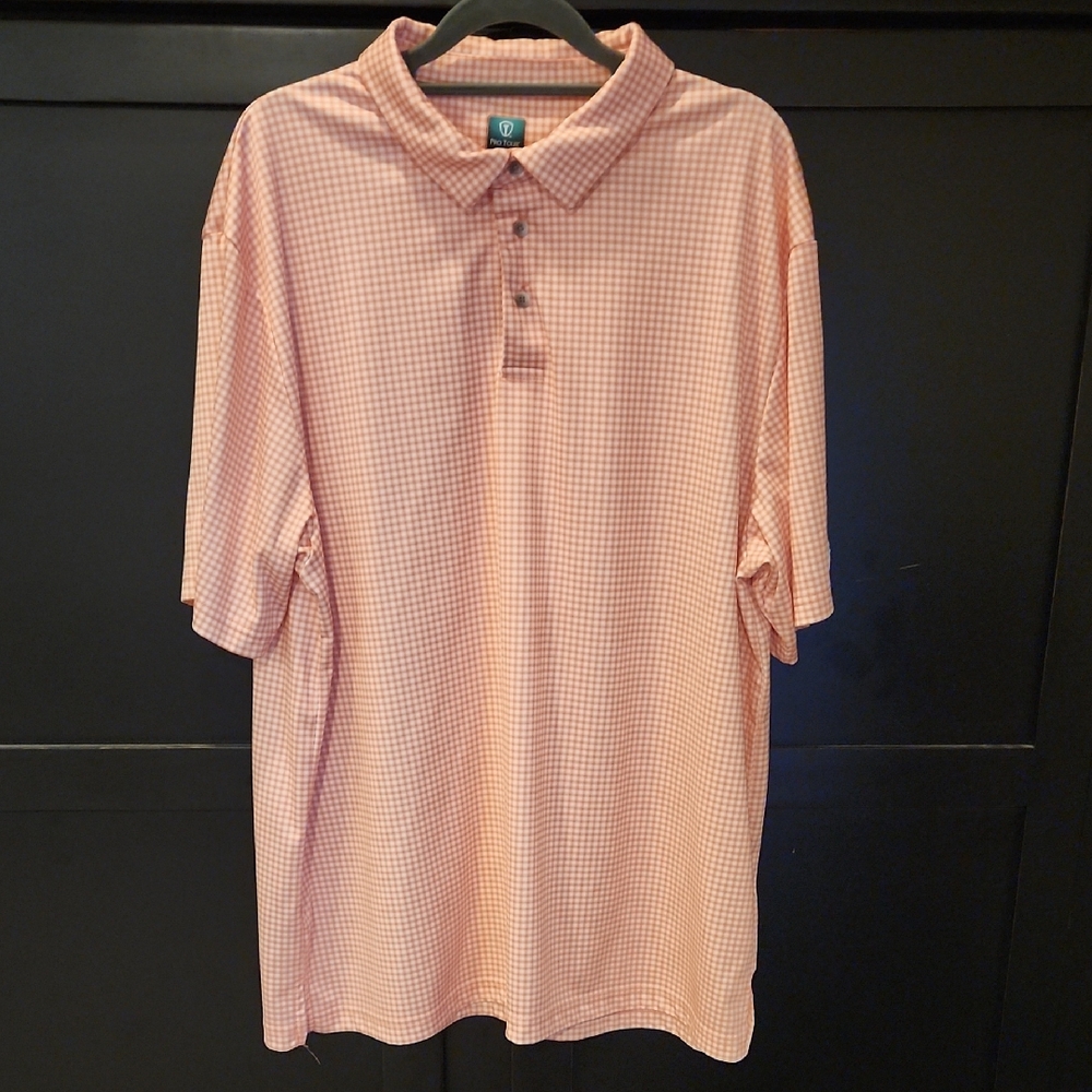 Pro Tour SZ XL Gingham Check Golf Polo